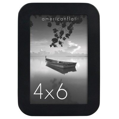 Americanflat Curved Corner Photo Frame With Shatter-Resistant Glass - Black