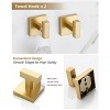 Itopfox 4 Piece Brushed Gold Bathroom Hardware Set SUS304 Stainless Steel Toilet Paper Holder Towel Ring 2 Hooks Wall Mounted - 4 of 4