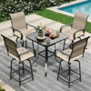 Aoodor 19x19x5 Inch Tufted Outdoor Chair Cushions, Water and Fade Resistant Polyester Dining Chair Pads with Ties for Patio Furniture, Set of 4 - 2 of 4