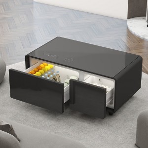 Modern Smart Coffee Table with Built-in Fridge, Bluetooth Speaker, Wireless Charging, Touch Control Panel, USB Interface, Outlet Protection - 1 of 1