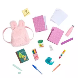Our Generation School Supplies Set & Backpack for 18" Dolls - Bright & Learning