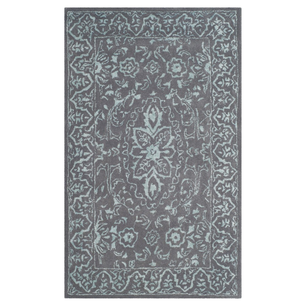 Opal/Gray Botanical Tufted Accent Rug - (3'x5') - Safavieh