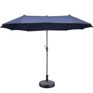 Ainfox 13ft Outdoor Patio Umbrella With Umbrella Base Double-sided Deck Pool Umbrella with 1.5 Inch Pole, Fade Resistant  for Porch, Market, Backyard - 1 of 4