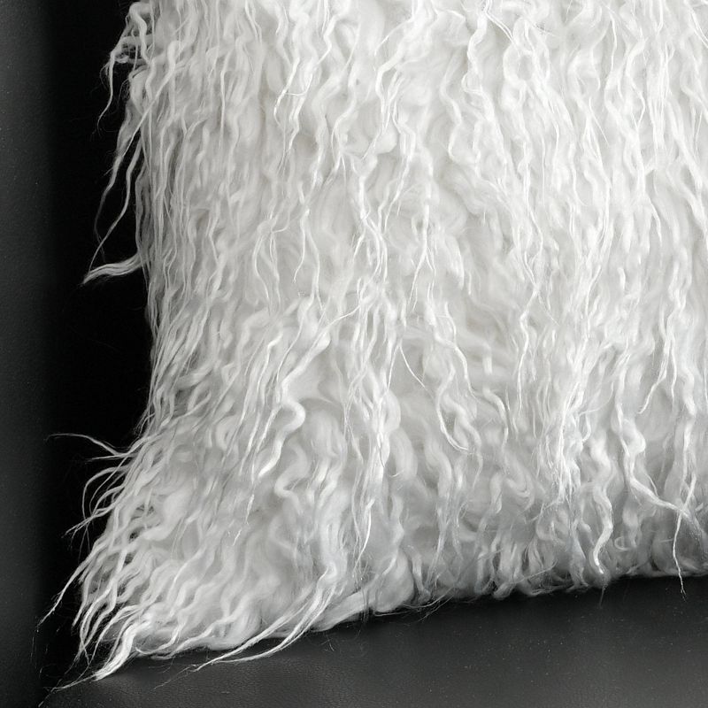 Luca Faux Fur Square Throw Pillow White - Lush D&#233;cor, 4 of 7