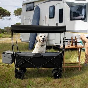 GDFStudio Michelle Folding Steel Wagon with Mosquito Net Cover and Adjustable Handle - 1 of 4