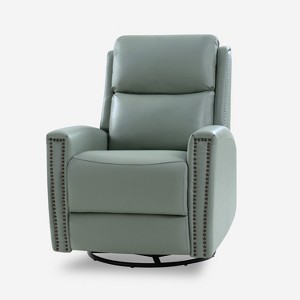 Hilario Fall 30.31''Wide Genuine Leather Swivel Rocker Recliner  Deal of the day | ARTFUL LIVING DESIGN - 1 of 4