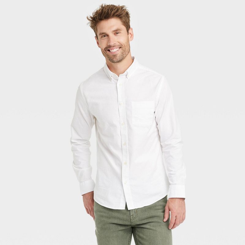 Men's Long Sleeve Collared Button-Down Oxford Shirt - Goodfellow & Co™ , 1 of 5