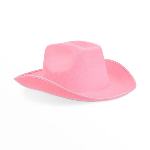 Zodaca Felt Cowboy Hat For Women, Western Pink Cowgirl Hat For
