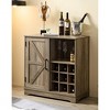 Wine Bar Cabinet for Liquor and Glasses,Farmhouse Coffee Bar,Cabinet with Wine Rack Barn Door Buffet Sideboard Cabinet with Drawer,Adjustable Shelves - 2 of 4