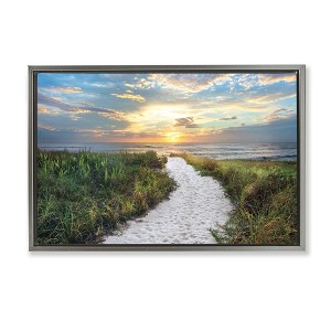 Stupell Industries Morning Trail To Beach Floating Frame Canvas Art - 1 of 4