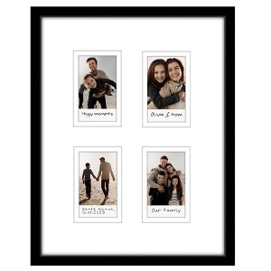 Americanflat 9x11 Picture Frame with 3 Openings for 2x3 Instant-Print Photos - Black Mini Picture Frames for Wall Display with Shatter-Resistant Glass - 1 of 4