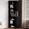Rbied 14.56 in. W x 11.22 in. D x 69.29 in. H  Wood Freestanding Linen Cabinet Bathroom Storage Cabinet with Adjustable Shelves - 2 of 4