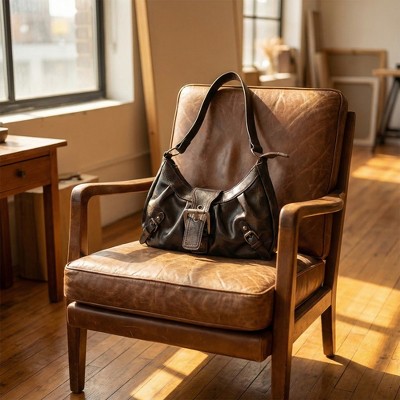 INSPIRE CHIC Shoulder Bag for Women Y2K Underarm Purse Retro Crescent Handbag with Belt Buckle Coffee 11.4*3.1*6.3 inches — фото 2