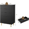 Fluted Wood 5-Drawer Dresser for Bedroom – 29.5" Wide Modern Chest of Drawers with Gold Handles - 2 of 4