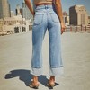 Clearlove Women's Stretch Straight Leg Jeans High Waist Vintage Roll-Cuff Denim Pants with Comfort Fit - 4 of 4