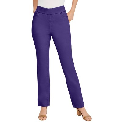 Jessica London Women's Plus Size Comfort Waist Stretch Denim Straight Leg Jean