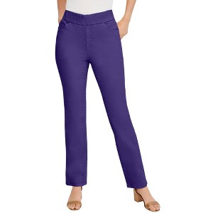 Jessica London Women's Plus Size Comfort Waist Stretch Denim Straight Leg Jean - 1 of 4