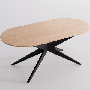YOUNIKE 69.3" L Oval Dining Table Set for 4, Modern Kitchen Dinner Tables with Wood Top & Metal Base for Dining Room Kitchen Living Room - 1 of 4