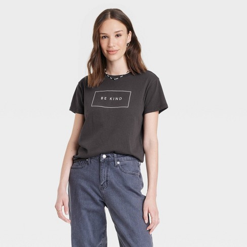 Women's Be Kind Short Sleeve Graphic T-shirt Black