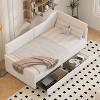 Okak Twin Modern L-Shaped Platform Bed Frame with Storage Drawers,Upholstered Daybed Sofa Bed for Bedroom,Kids Room - 2 of 4