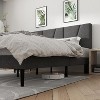 Dexmalle Linen Fabric  Bed Frame with Geometric Upholstered Headboard - 4 of 4