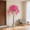 6FT Artificial Bougainvillea Tree Realistic Artificial Outdoor Trees - Tall Fake Floor Plant with Silk Pink Flowers Faux Trees for Home Decor Wedding - 3 of 4