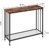 31" Sofa Table Behind Couch, Narrow Entryway Table, Farmhouse Dining Table with Metal Frame, Industrial Console Table for Entryway - 2 of 4