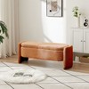 VYNXARIA Ottoman Oval Storage Bench 3D Lamb Fleece Fabric Bench with Large Storage Space for the Living Room, Entryway and Bedroom - 2 of 4