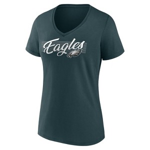 NFL Philadelphia Eagles Women's Short Sleeve V-Neck T-Shirt - 1 of 3