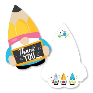 Big Dot of Happiness School Gnomes - Shaped Thank You Cards - Teacher and Classroom Decorations Thank You Note Cards with Envelopes - Set of 12 - 1 of 4