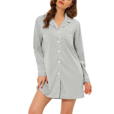 Cheibear Women's Zip Front Hooded House Dress Nightshirt Housecoat