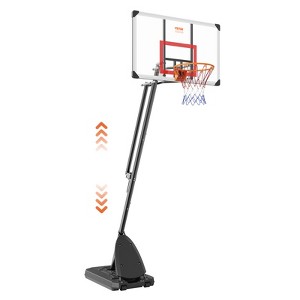 VEVOR Basketball Hoop, 7.6-10 ft Adjustable Height Portable Backboard System, 50 inch Basketball Hoop & Goal, Kids & Adults Basketball Set - 1 of 4