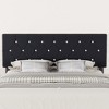 VECELO Tufted Upholstered Queen/King Size Headboard, 6 Adjustable Height, Easy Assembly, Beige/Black - 2 of 4