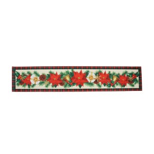 Unique Bargains Christmas Table Runner Polyester Red Beige Yellow Green 71x14 Inch 1 Pc - 1 of 4