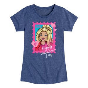 Girls' - Barbie - Valentine's Day Fitted Short Sleeve Graphic T-Shirt - 1 of 3