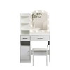 NicBex Vanity Desk with Mirror Small Vanity with Large Mirror, Modern Makeup Vanity with 2 Drawers, 5 Open Shelves for Bedroom, White - 3 of 4