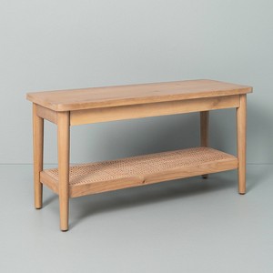 Wood & Cane Bench Natural - Hearth & Hand™ with Magnolia - 1 of 4