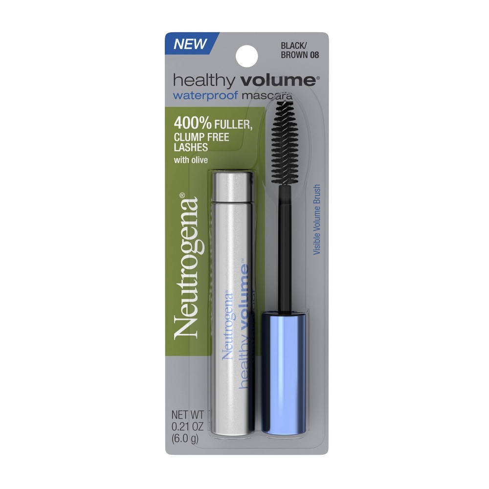 Photos - Mascara Neutrogena Healthy Volume Waterproof  - 08 Black/Brown - 0.21oz Waterproof Black/Brown 08 