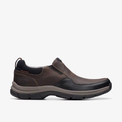 Clarks Mens Walpath Step Dark Brown Leather Shoes 10 Medium