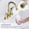 PAGED Bathroom Faucet with 360 Degree High Arc Swivel Spout, 2-Handle Centerset Vanity Sink Faucet with Pop-up Drain & Supply Hoses - 4 of 4
