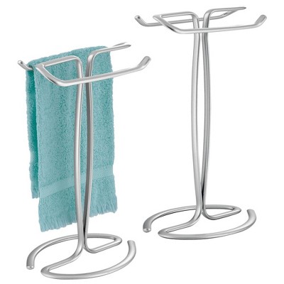 Chrome T-Shape Countertop Hand Towel Holder Set