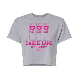 Women's - Barbie - Barbie Land Delivery Milk Cropped Graphic T-Shirt - 1 of 4