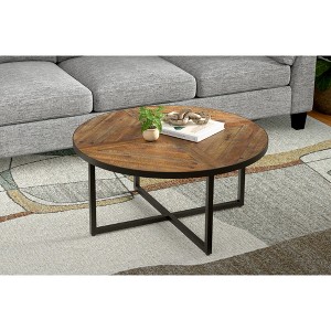 Round Coffee Table with Easy Assembly and Casual Design for Living Room or Accent Spaces - 1 of 4