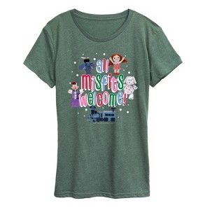 Women's - Rudolph - All Misfits Welcome Short Sleeve Graphic T-Shirt - 1 of 4