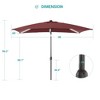 Sonkuki 6×9FT LED Rectangular Patio Umbrella w/Solar Lights, Push Button Tilt and Crank Handle - 3 of 4