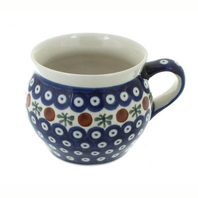 Blue Rose Polish Pottery Nature Bell Shaped Mug