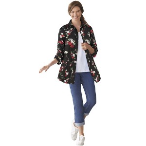 Woman Within Petite Perfect Long Sleeve Shirt - 1 of 4