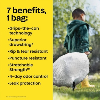 Glad ForceFlex Drawstring Fragrance Free Trash Bags - 13gal/50ct: Gray, Tall Kitchen, Extra Strong