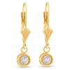 Pompeii3 1/2Ct Diamond Lab Created Dangle Lever Back Hoop Earrings 14k Yellow Gold - 2 of 4