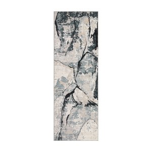Washable Modern Abstract Living Room Area Rugs, Soft Non Slip Throw Carpet for Bedroom, Contemporary Floor Cover - 1 of 4